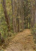 Paul Raud a road in park Germany oil painting artist